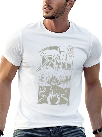 Death Metal Band Tee - Black Graphic Print Shirt