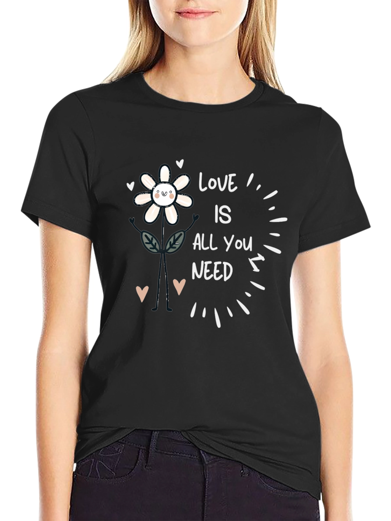 Love Is All You Need Flower Graphic Tee