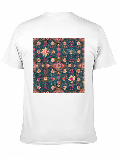 Floral Pattern Black T-Shirt