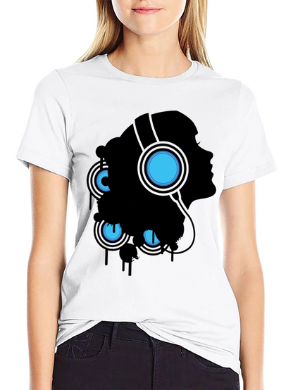 Silhouette Headphones Graphic Tee - Black