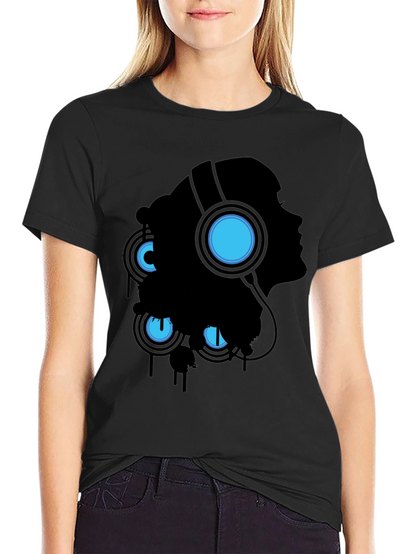 Silhouette Headphones Graphic Tee - Black