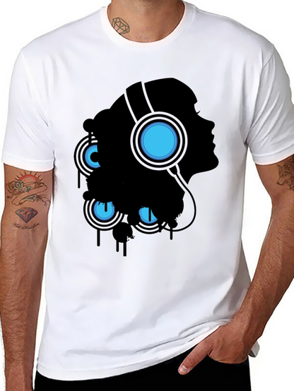 Silhouette Headphones Graphic Tee - Black