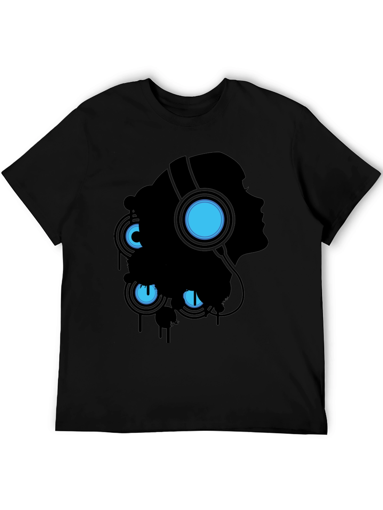 Silhouette Headphones Graphic Tee - Black