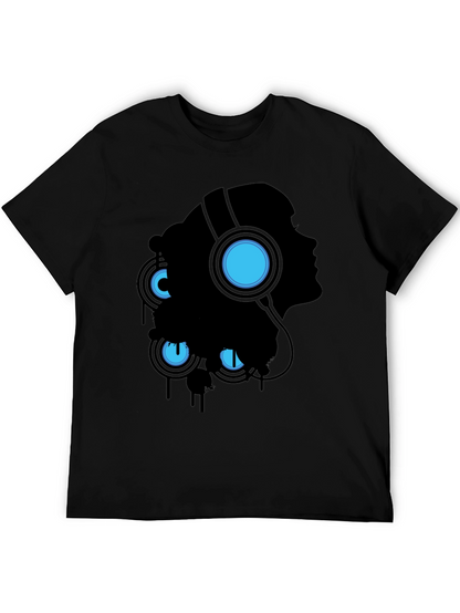 Silhouette Headphones Graphic Tee - Black