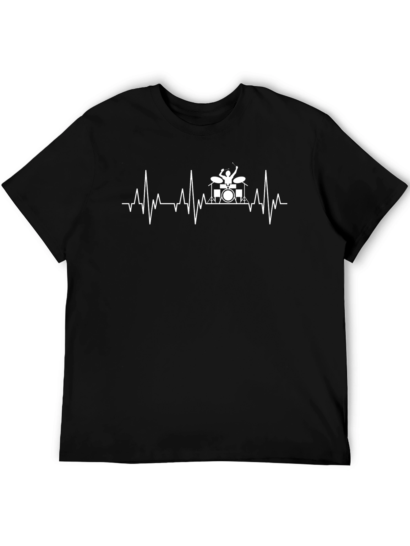 Drummer Heartbeat Graphic Tee - Music Lover Shirt