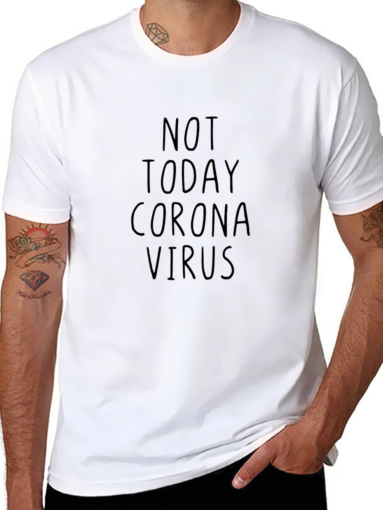 Not Today Coronavirus Black T-Shirt