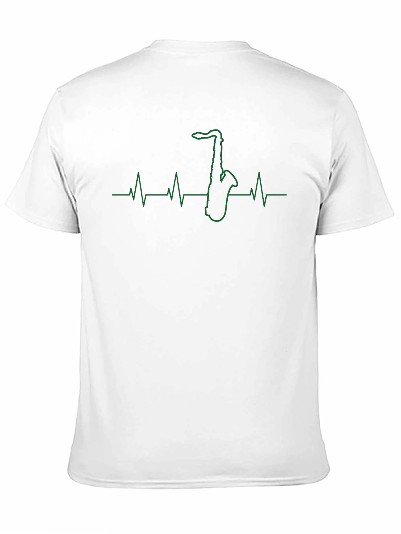 Saxophone Heartbeat Graphic Tee - Black
