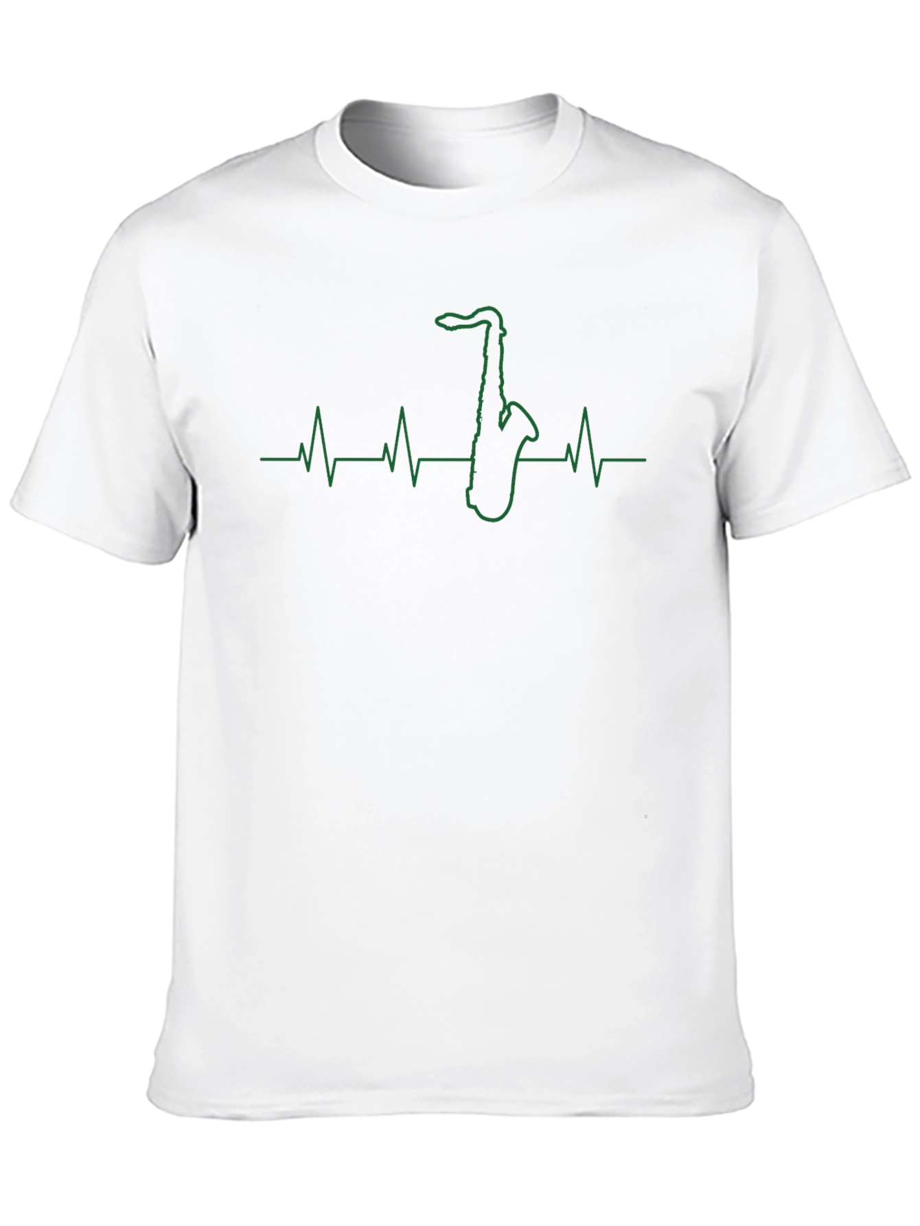 Saxophone Heartbeat Graphic Tee - Black