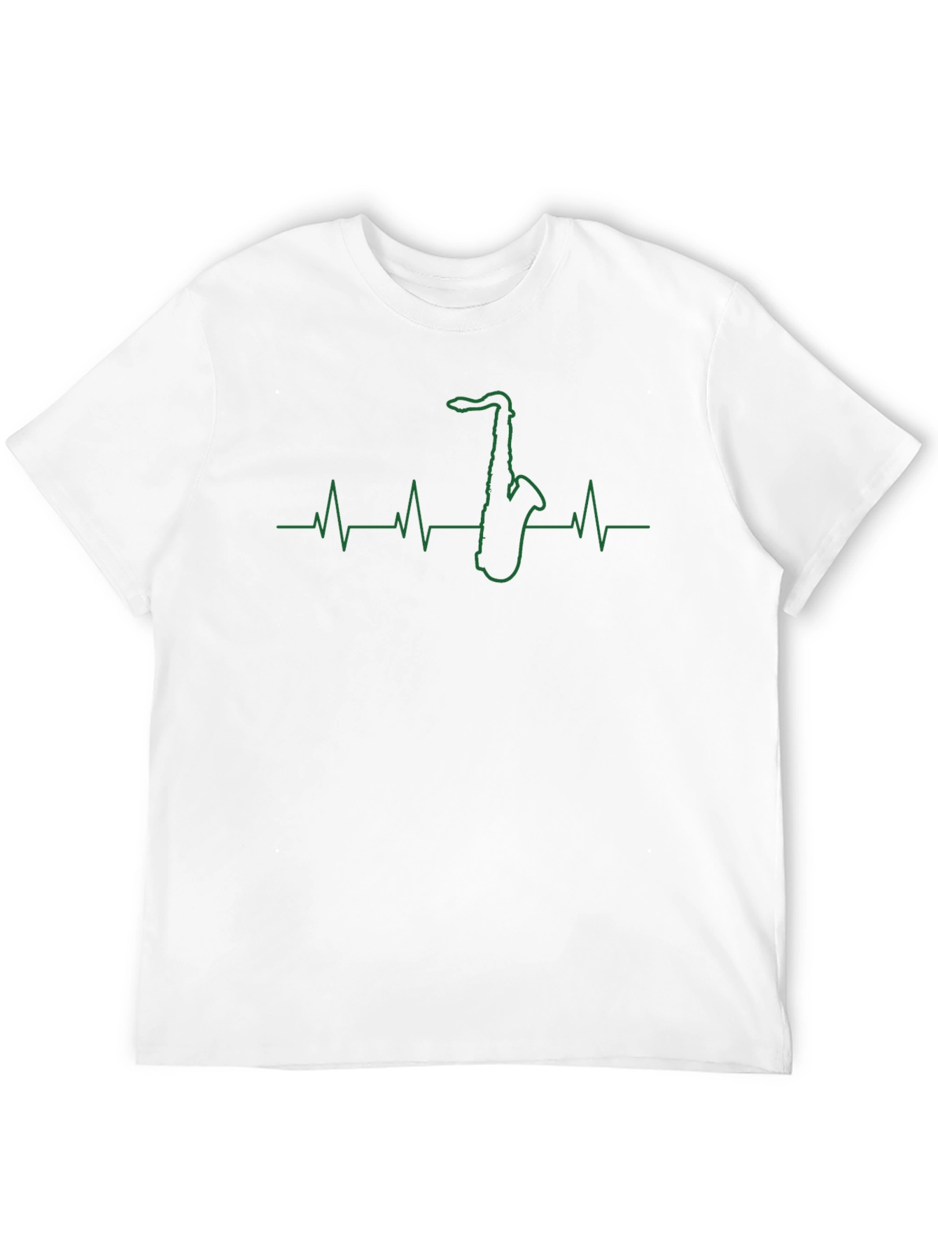 Saxophone Heartbeat Graphic Tee - Black