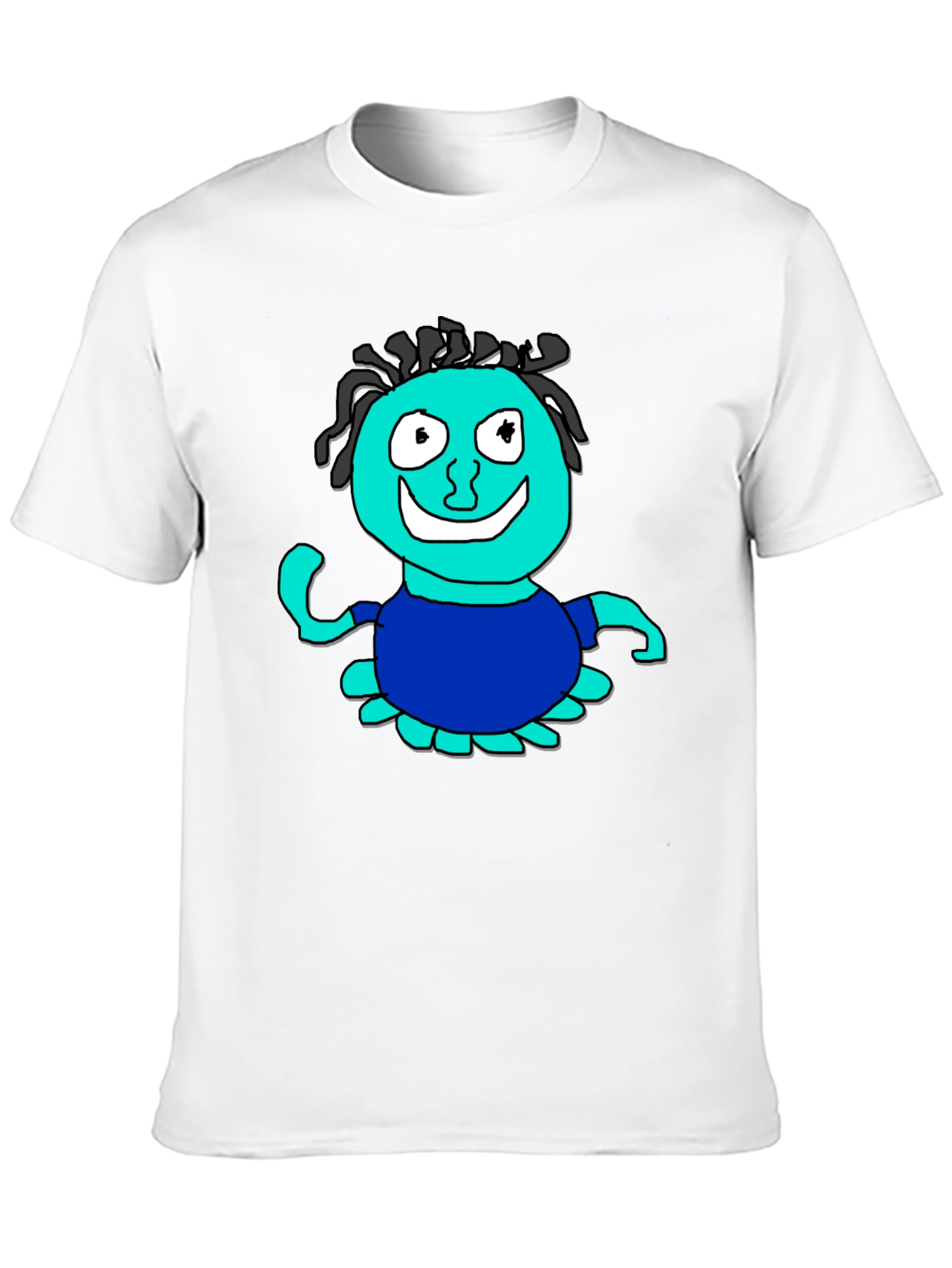 Fun Cartoon Character Graphic Black T-Shirt