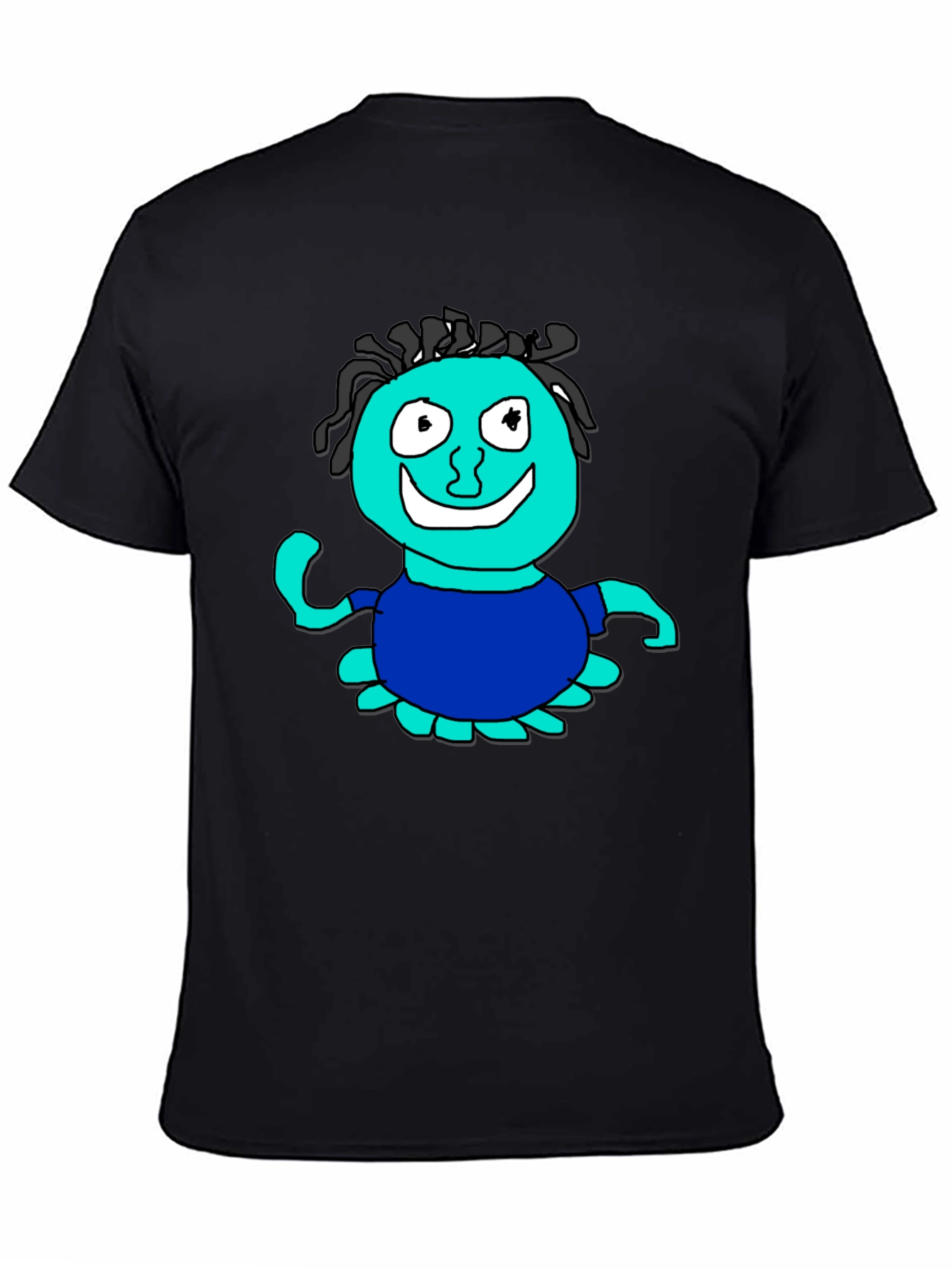 Fun Cartoon Character Graphic Black T-Shirt