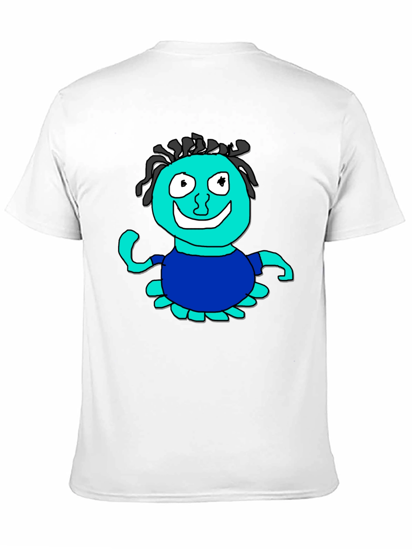 Fun Cartoon Character Graphic Black T-Shirt