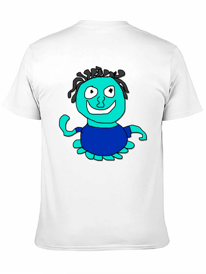 Fun Cartoon Character Graphic Black T-Shirt