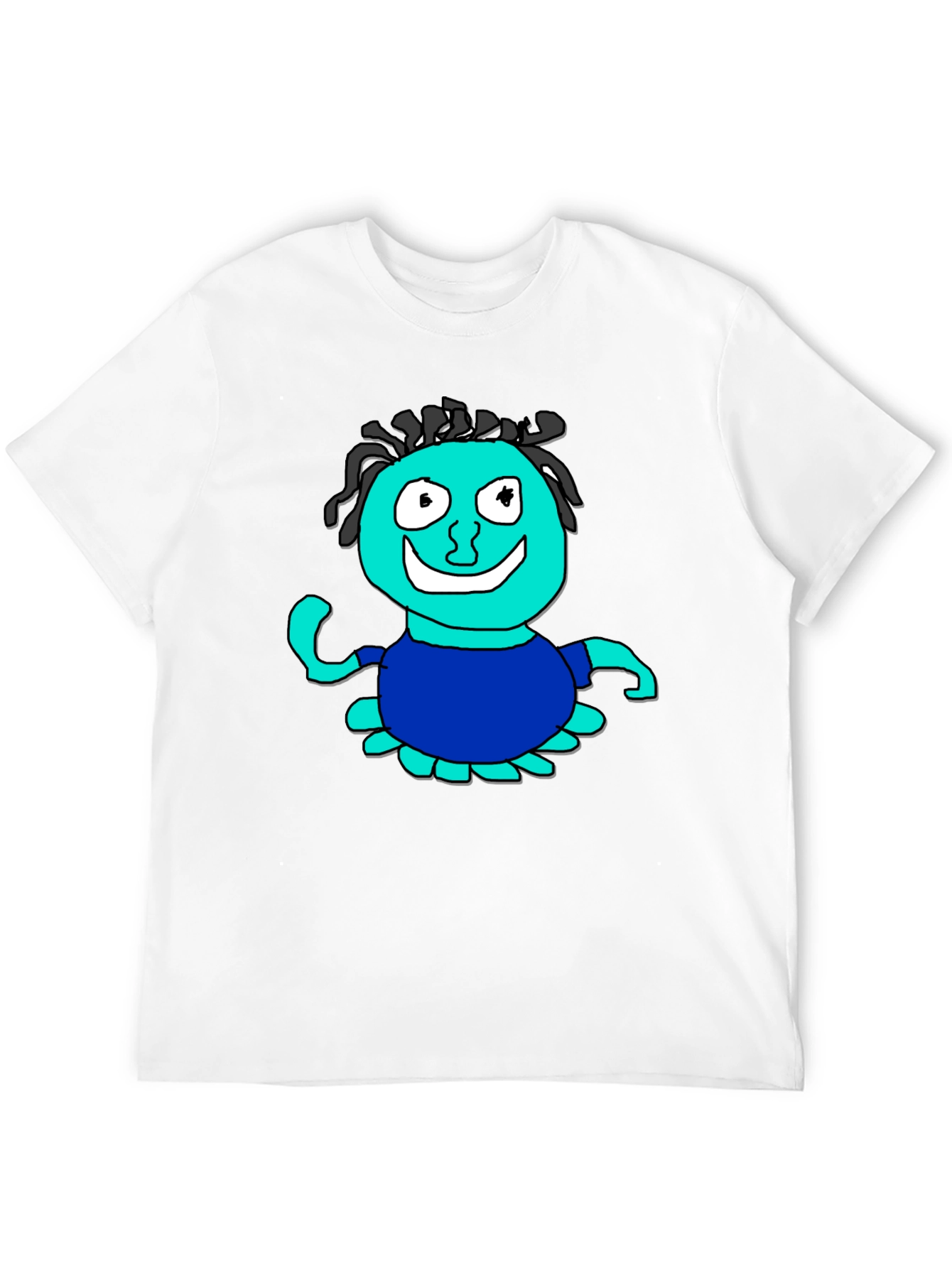 Fun Cartoon Character Graphic Black T-Shirt