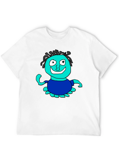 Fun Cartoon Character Graphic Black T-Shirt