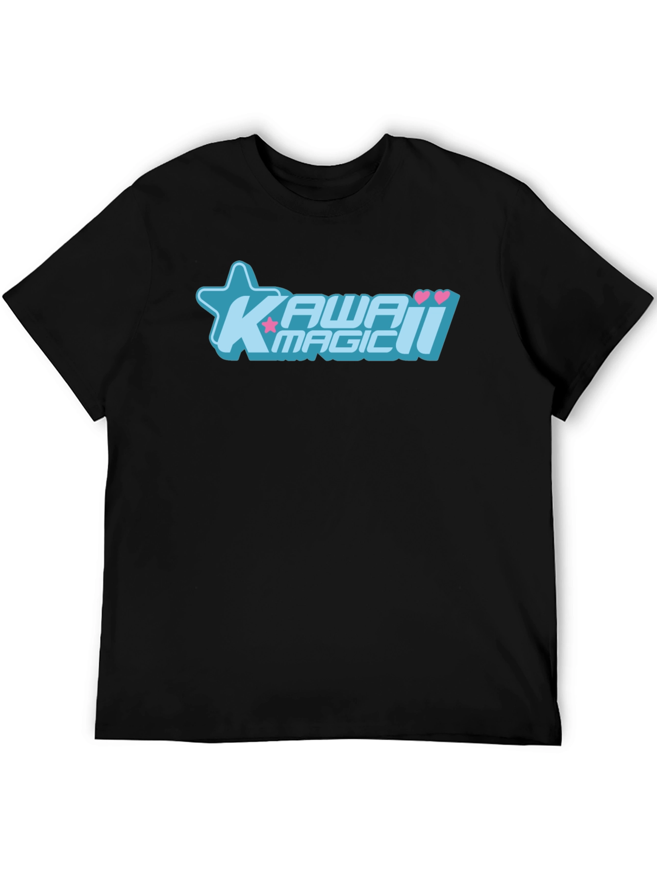 Kawaii Magic Graphic T-Shirt - Black Cotton Tee