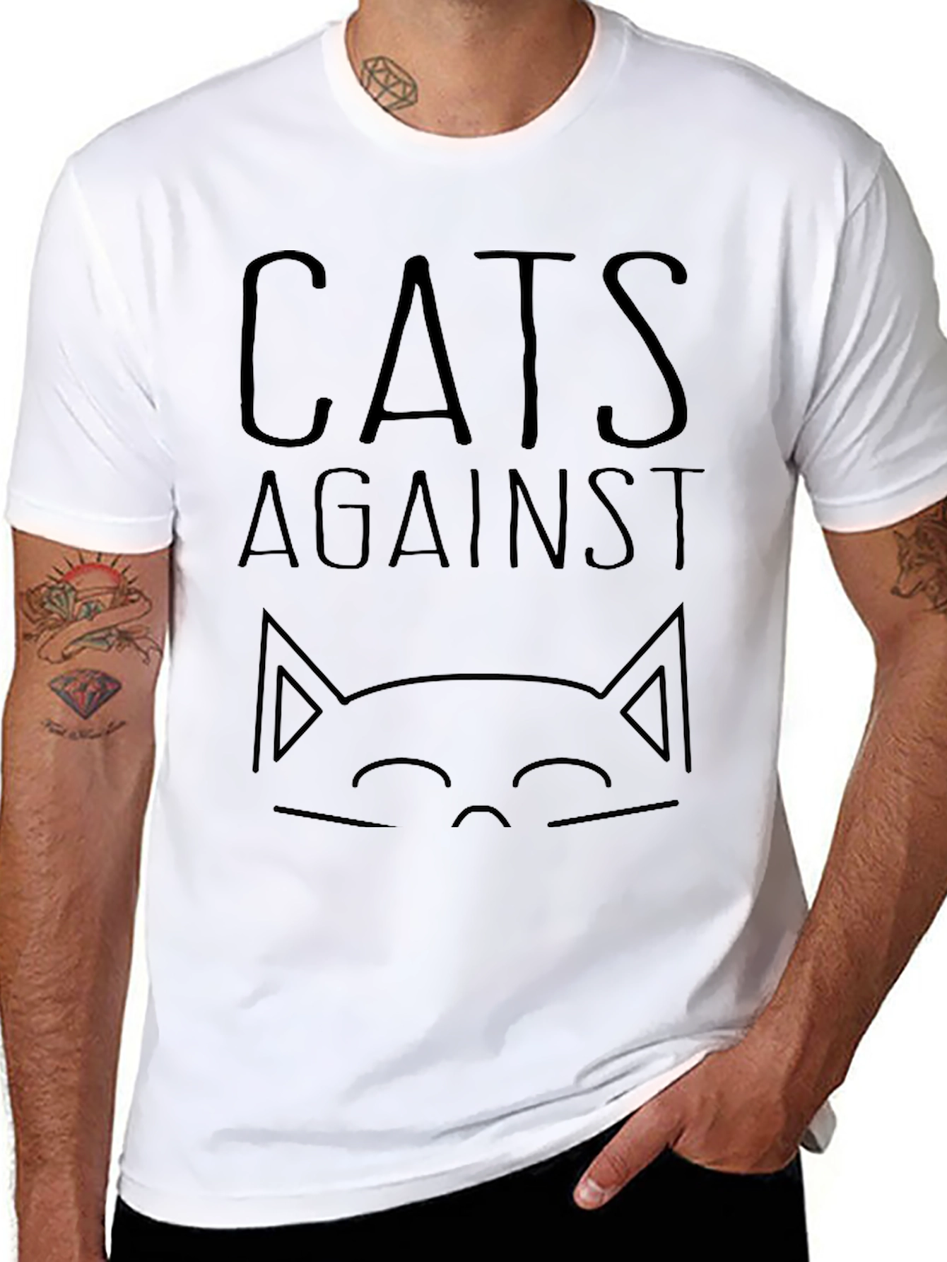 Cats Against T-Shirt - Black Graphic Tee