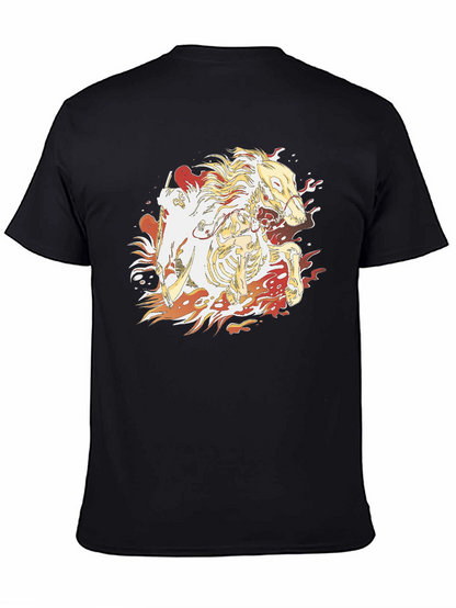 Fiery Skeleton Horse Graphic T-Shirt