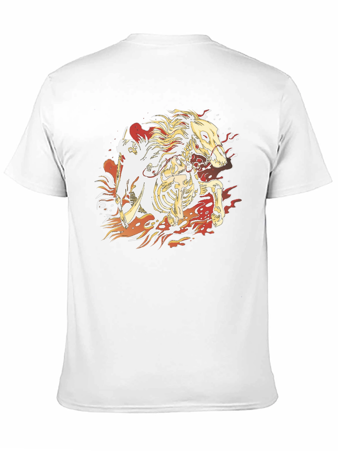 Fiery Skeleton Horse Graphic T-Shirt