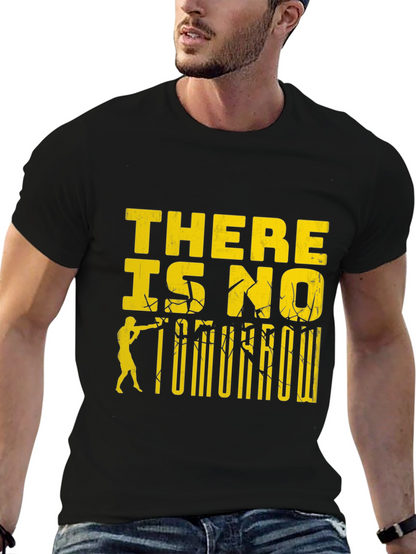 There Is No Tomorrow Graphic Print Black T-Shirt