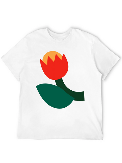 Abstract Flower Graphic Tee - Black
