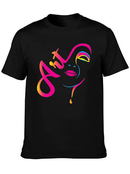 Art Face Graphic Tee - Modern Artistic Design