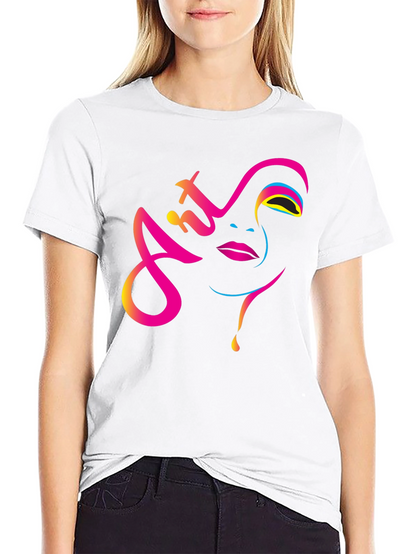 Art Face Graphic Tee - Modern Artistic Design