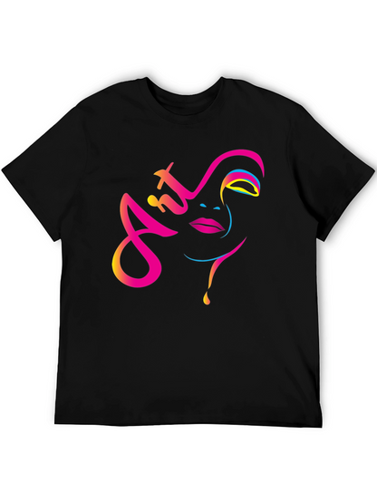 Art Face Graphic Tee - Modern Artistic Design