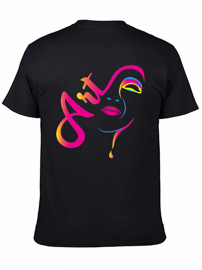 Art Face Graphic Tee - Modern Artistic Design