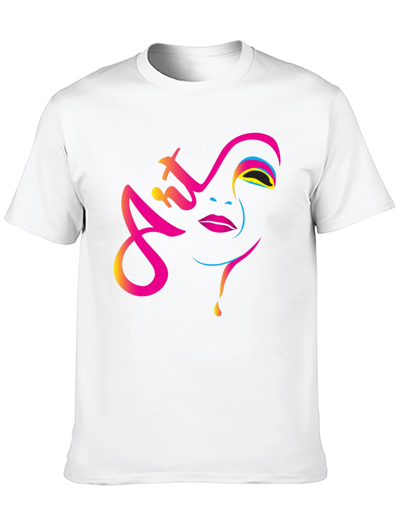 Art Face Graphic Tee - Modern Artistic Design