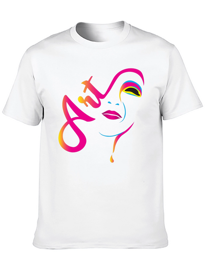Art Face Graphic Tee - Modern Artistic Design