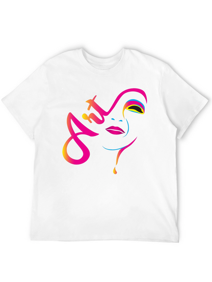 Art Face Graphic Tee - Modern Artistic Design