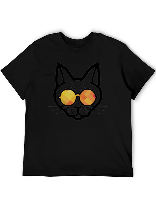 Cool Cat Sunglasses Black T-Shirt