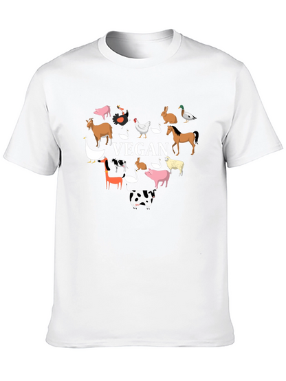 Vegan Heart Graphic Tee - Animal Lover Shirt