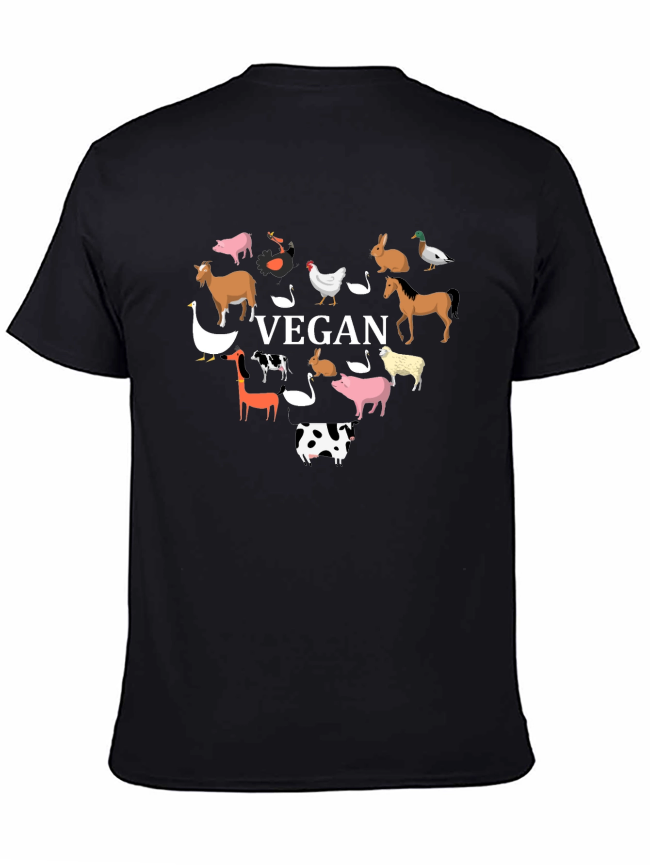 Vegan Heart Graphic Tee - Animal Lover Shirt