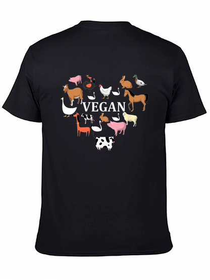 Vegan Heart Graphic Tee - Animal Lover Shirt