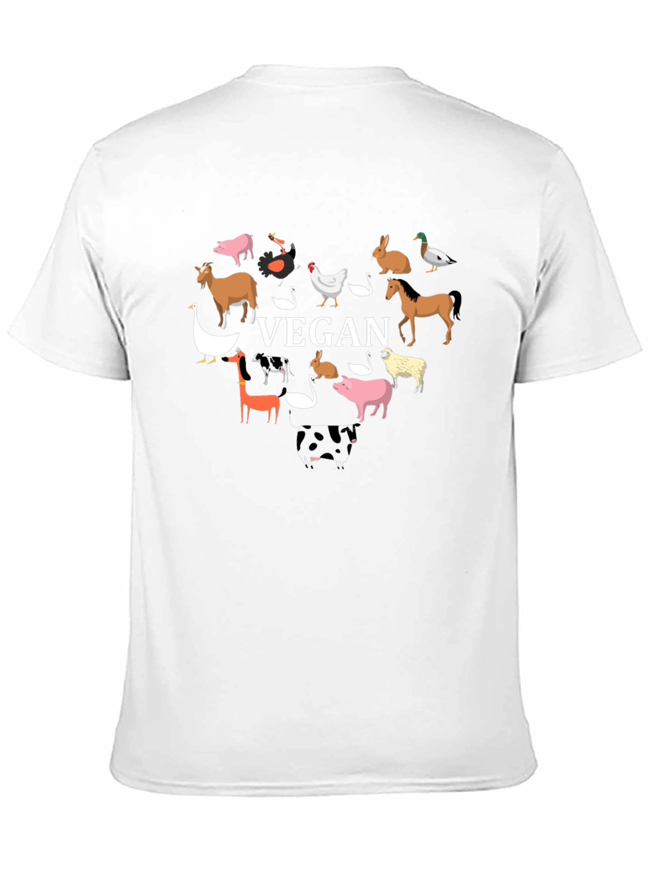Vegan Heart Graphic Tee - Animal Lover Shirt