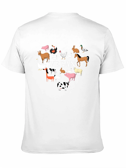 Vegan Heart Graphic Tee - Animal Lover Shirt