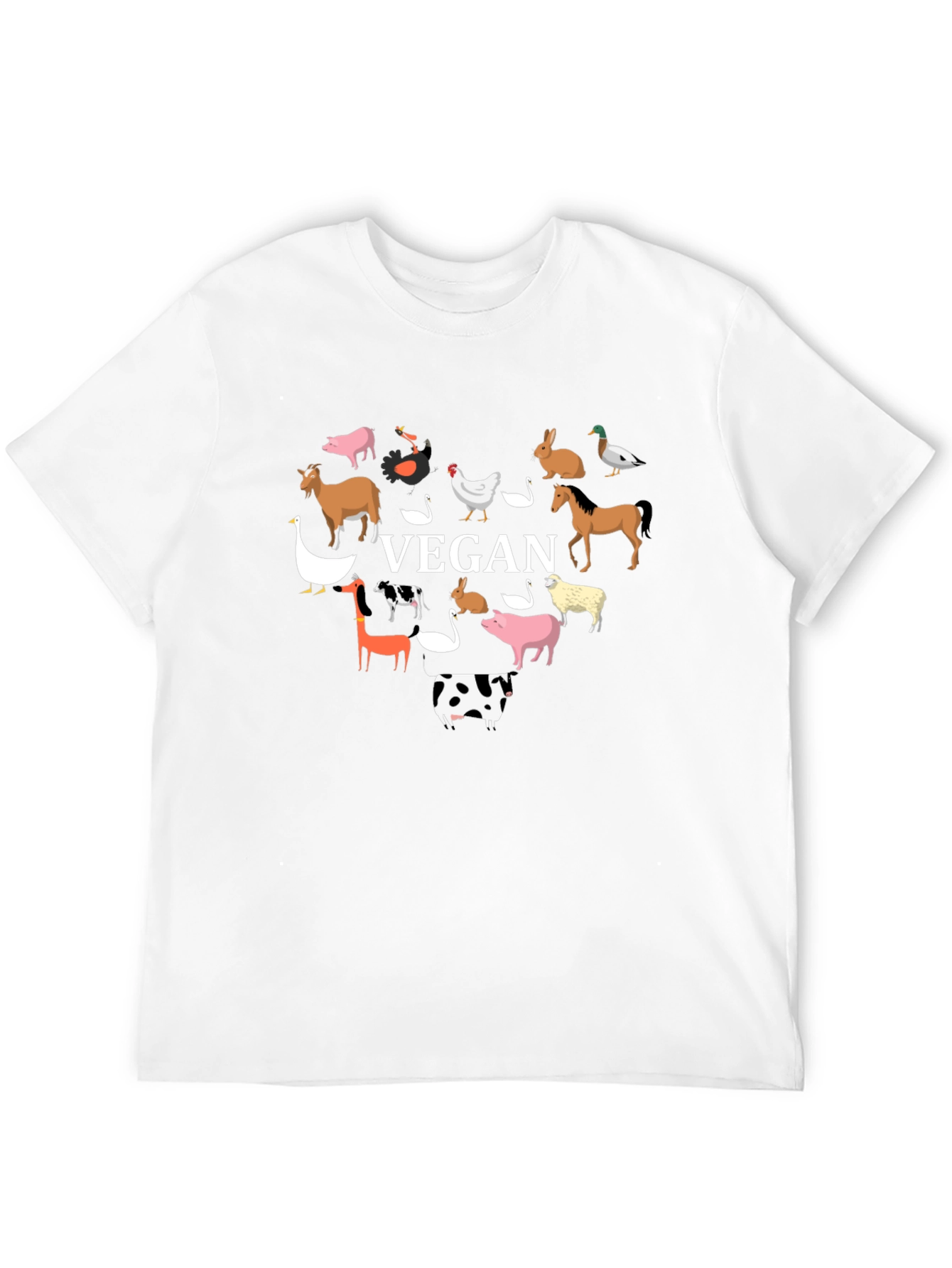 Vegan Heart Graphic Tee - Animal Lover Shirt