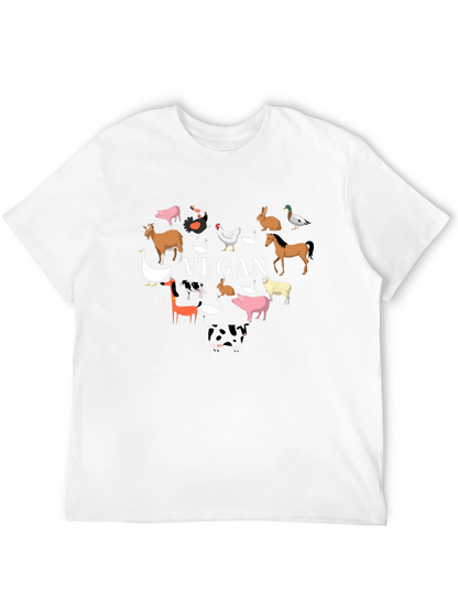 Vegan Heart Graphic Tee - Animal Lover Shirt