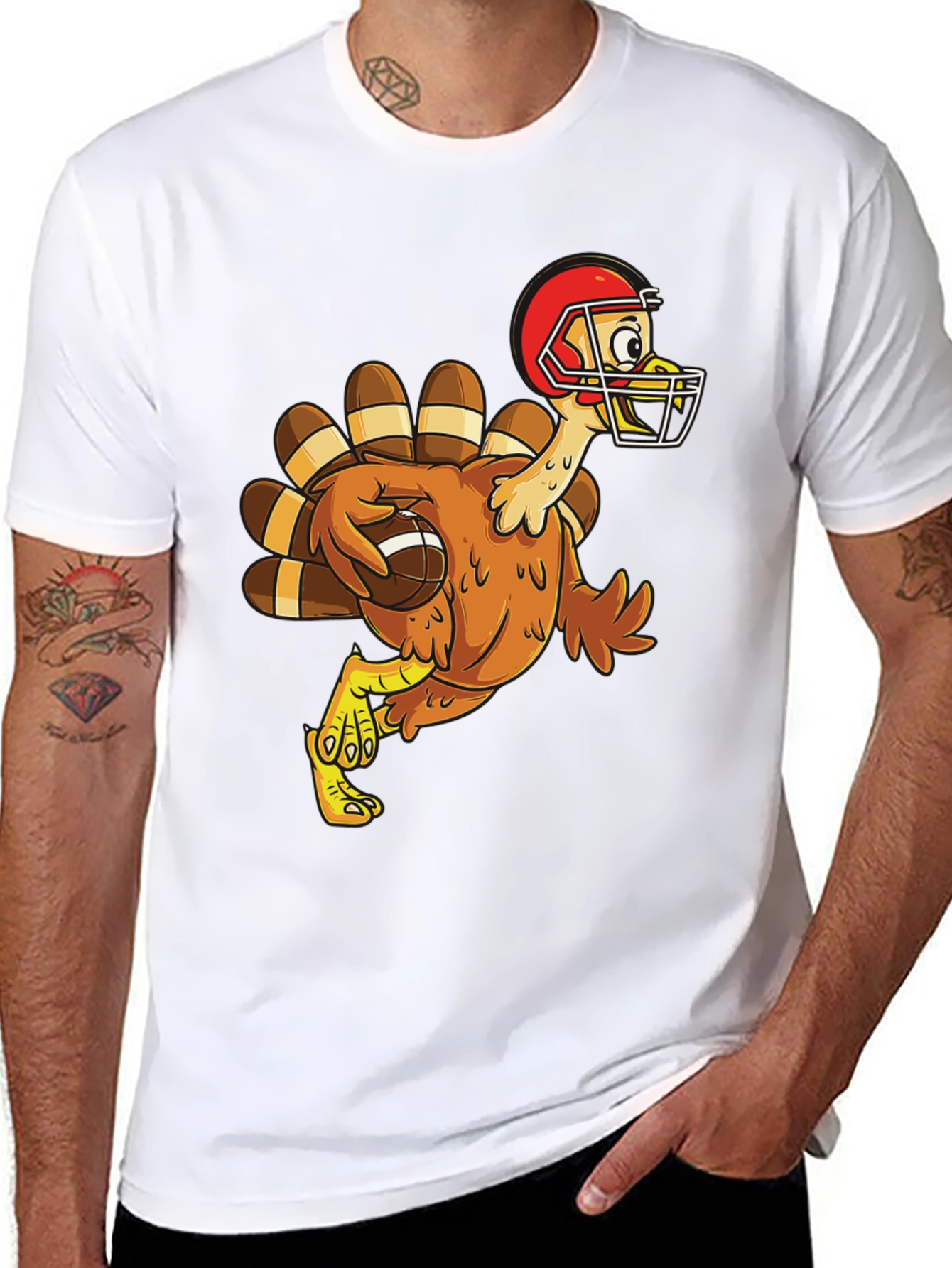 Turkey Football T-Shirt Thanksgiving Tee