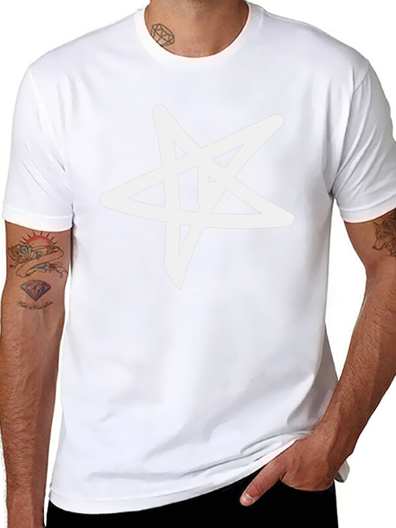 Star Graphic Black T-Shirt - Casual Cotton Tee