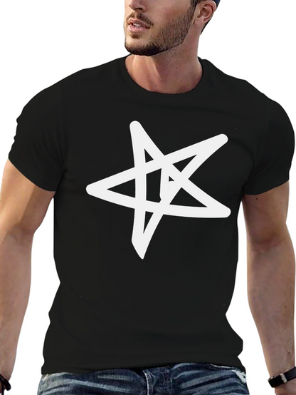 Star Graphic Black T-Shirt - Casual Cotton Tee