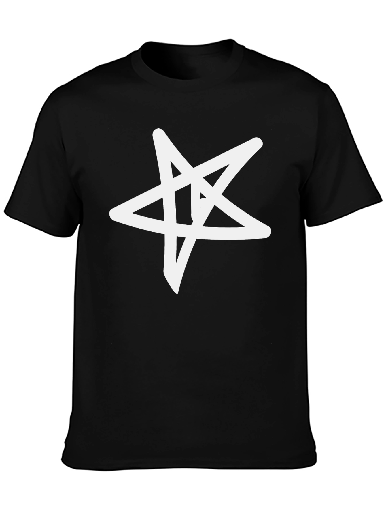 Star Graphic Black T-Shirt - Casual Cotton Tee