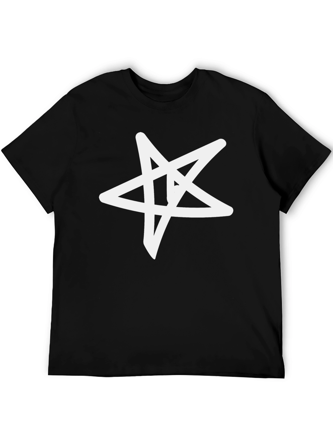 Star Graphic Black T-Shirt - Casual Cotton Tee