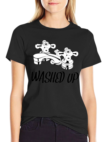 Washed Up Graphic Tee - Black Cotton T-Shirt