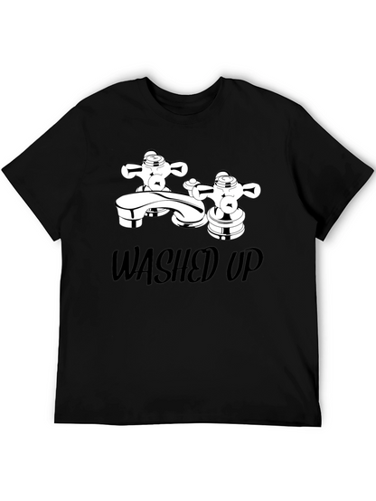 Washed Up Graphic Tee - Black Cotton T-Shirt