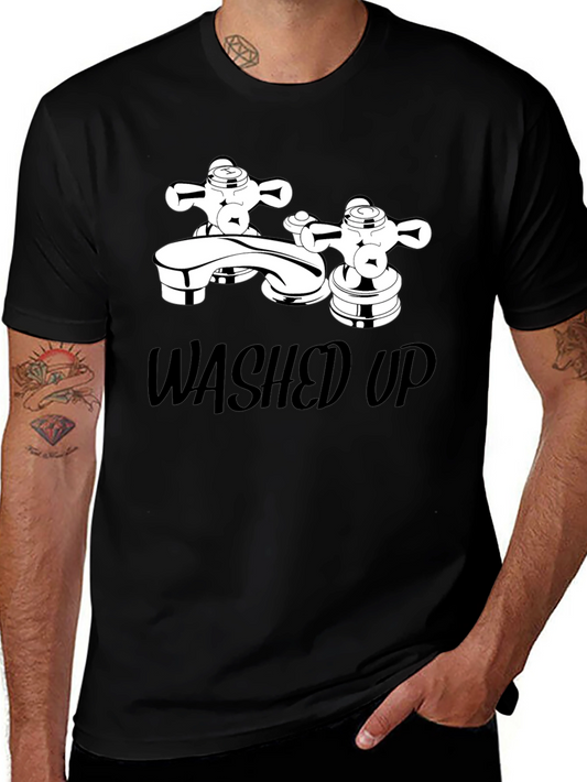Washed Up Graphic Tee - Black Cotton T-Shirt