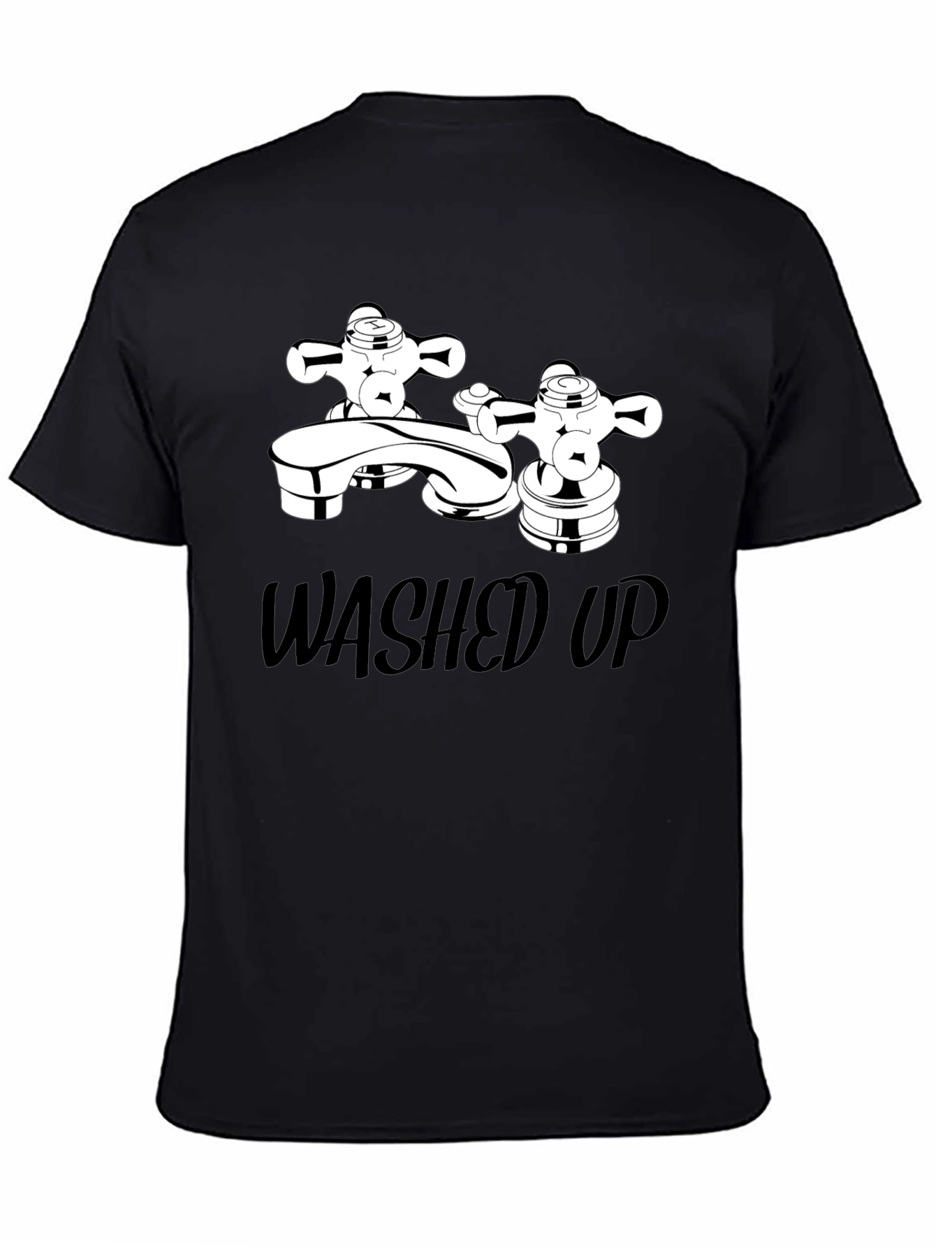 Washed Up Graphic Tee - Black Cotton T-Shirt