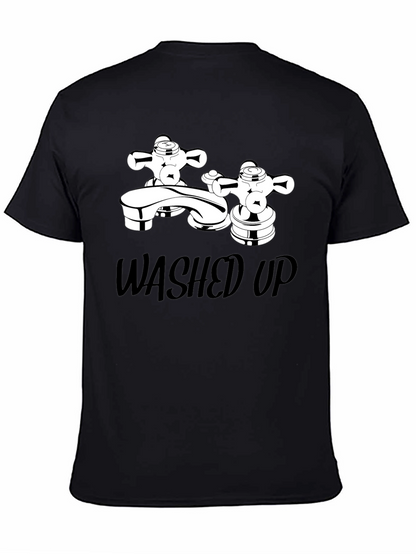 Washed Up Graphic Tee - Black Cotton T-Shirt